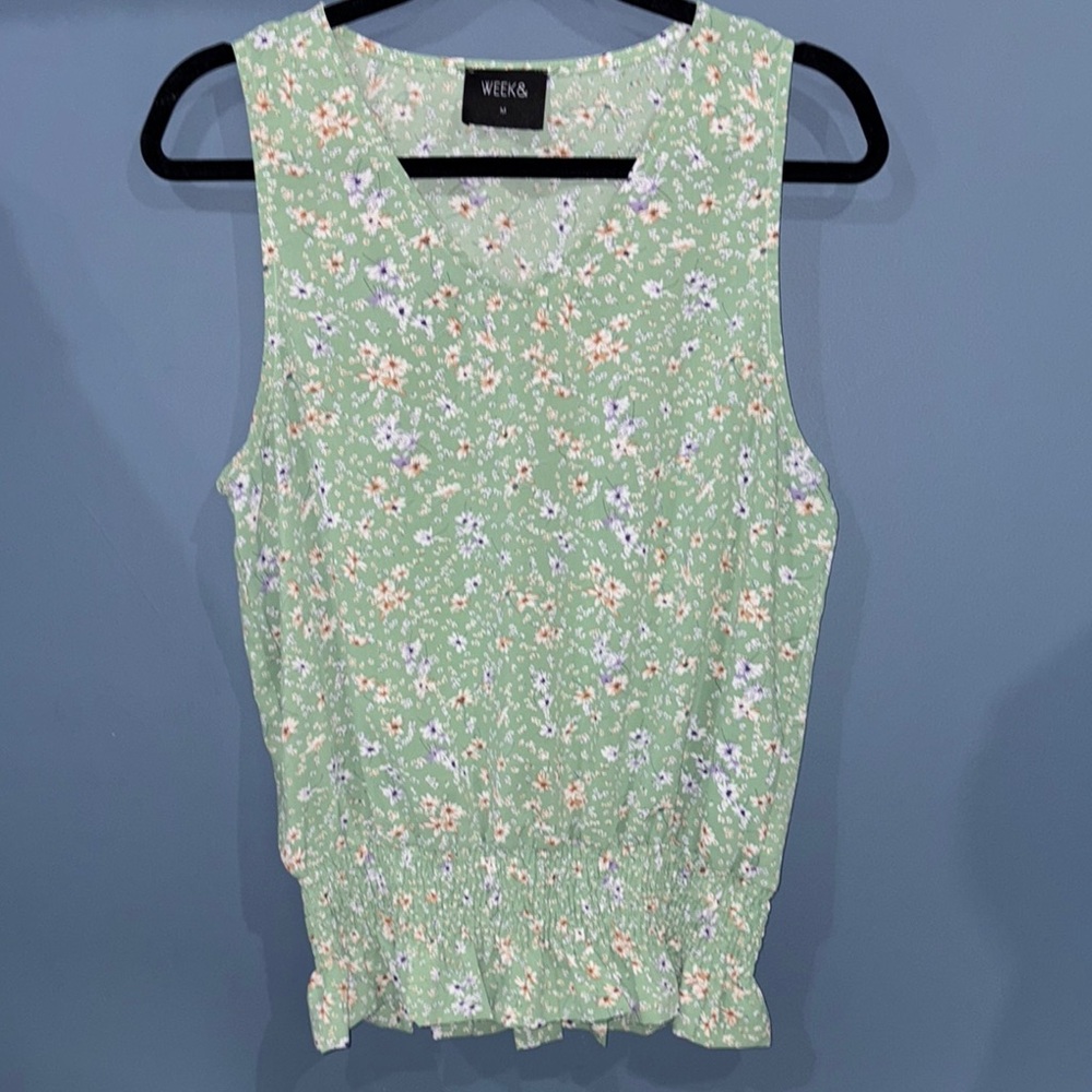 Green Floral Women's Top